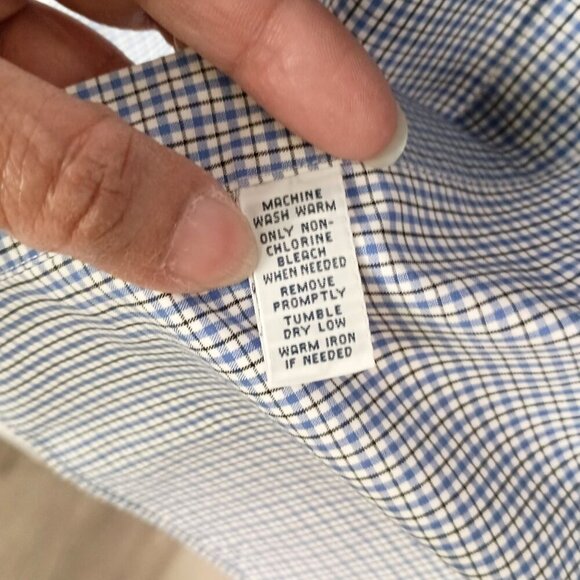 Ralph Lauren Classic Fit Long Sleeve Blue Plaid Dress Shirt Men 16.5 34/35 - Picture 5 of 5